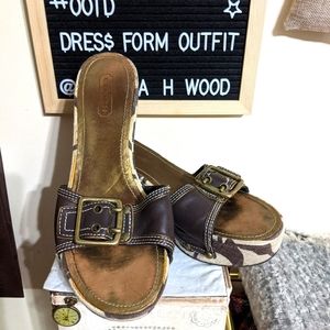 Coach platform wedge sandals
